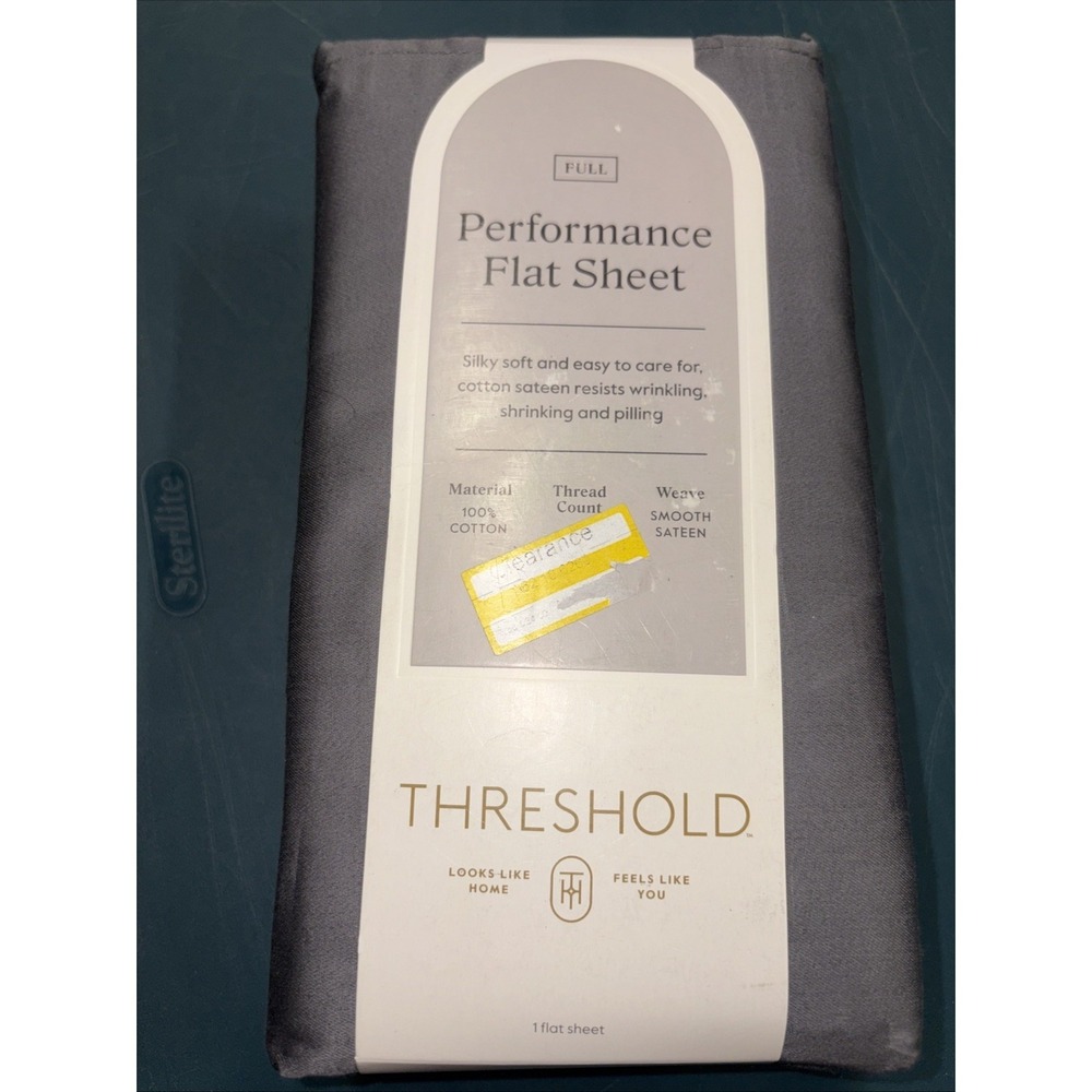 Full 400 Thread Count Performance Flat Sheet Dark Gray - Threshold: Cotton